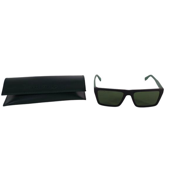 Lacoste Rectangle Mens Sunglasses - Matte Black / Green - NWT - Picture 11 of 11